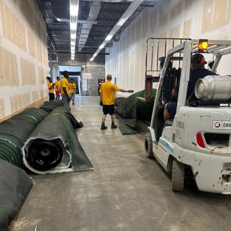Pantheon Moving team loading and organizing items during a Kansas City relocation