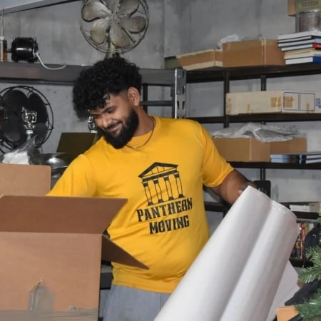 Pantheon Moving crew loading boxes into a truck for a Kansas City move